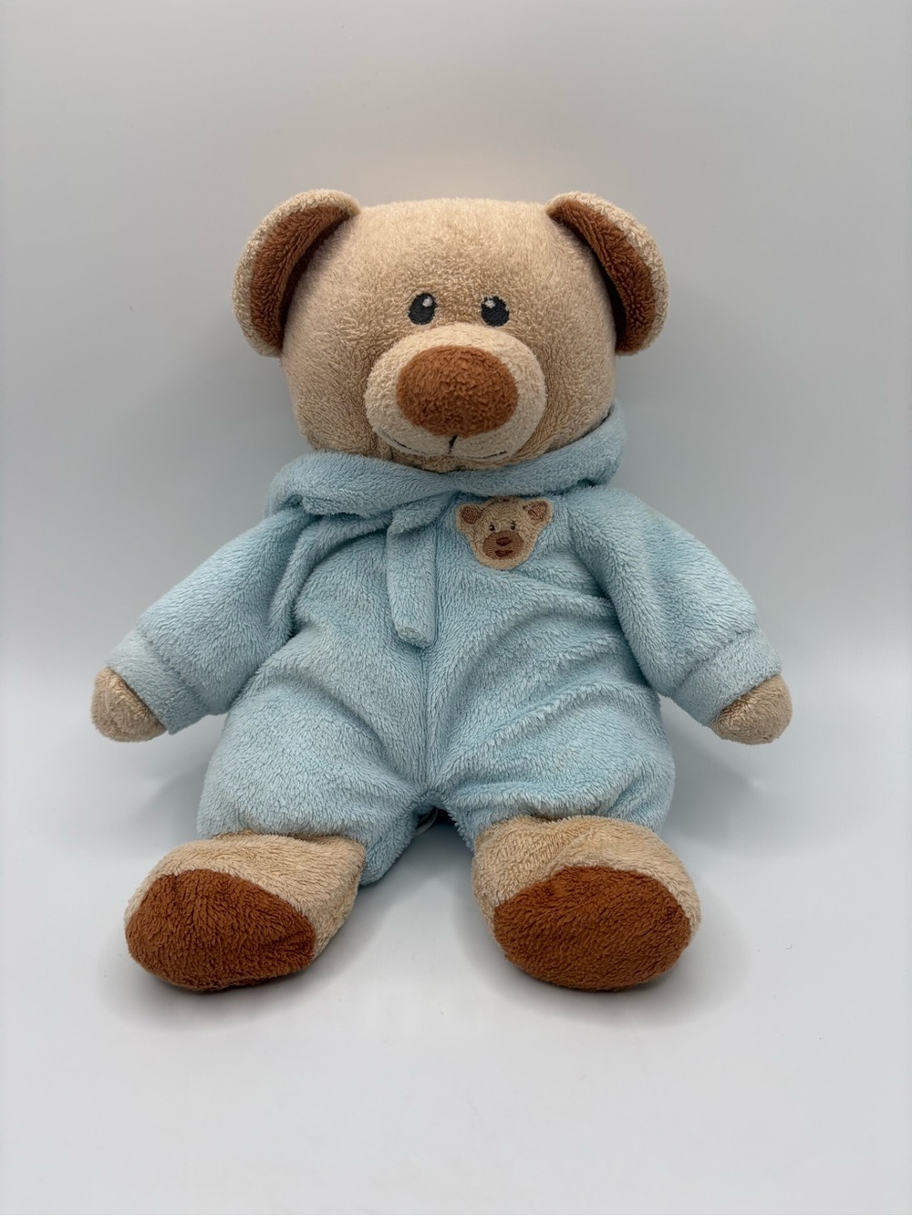 Ty Pluffies Baby Bear Blue PJs Pyjama Plush Stuffed Animal Brown Teddy Cute 10”